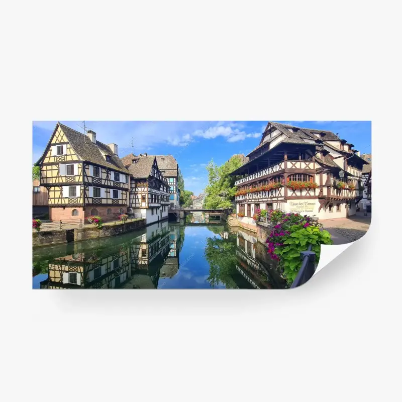 Fototapete malerische fachwerkhäuser am kanal