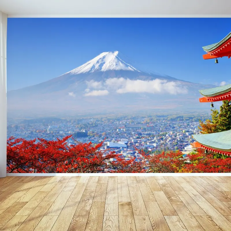 Fototapete Mount Fuji pagode herbstblick