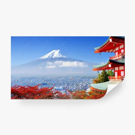 Fototapete Mount Fuji pagode herbstblick – Pixers®