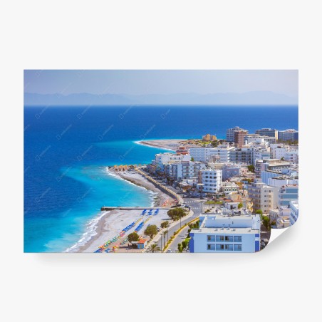 Fototapete Elli strand, Rhodos küstenpanorama – Pixers®