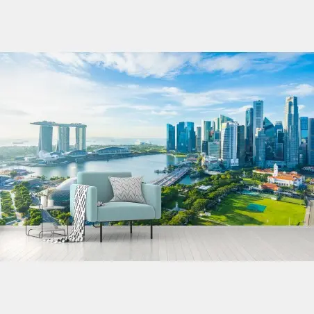 Fototapete Singapur skyline über Marina Bay – Pixers®