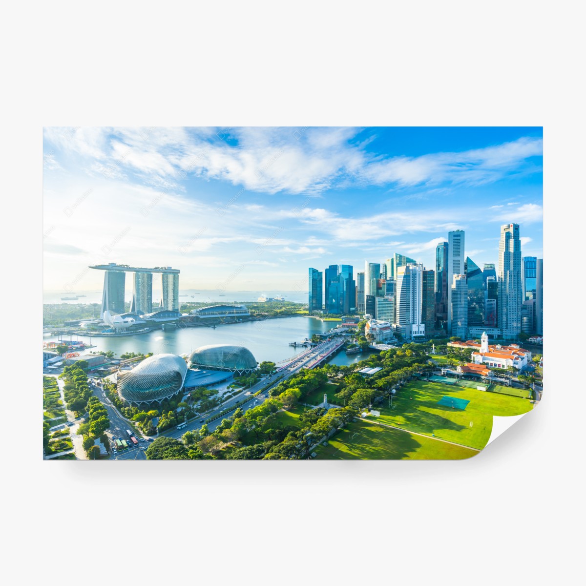 Fototapete Singapur skyline über Marina Bay – Pixers®