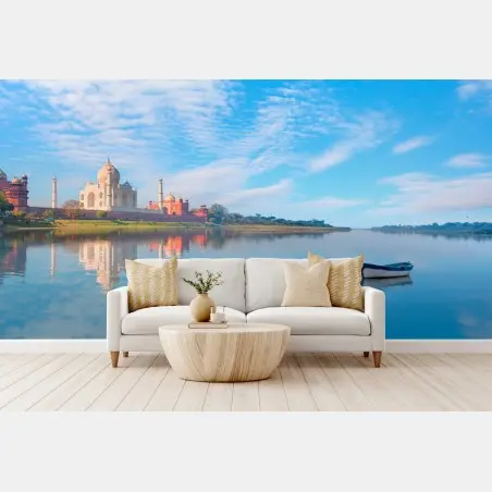 Fototapete Taj Mahal gespiegelt im morgenlicht – Pixers®