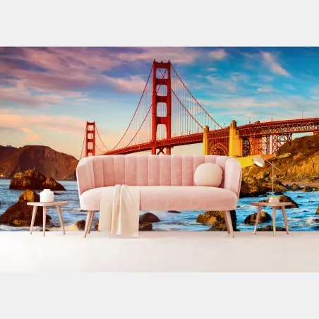 Fototapete Golden Gate Bridge bei sonnenuntergang – Pixers®