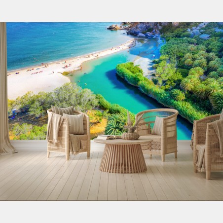 Fototapete türkise lagune am strand – Pixers®