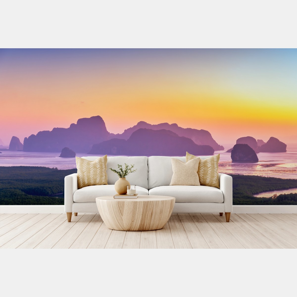 Fototapete sonnenaufgang über den inseln von Phang Nga Bay – Pixers®