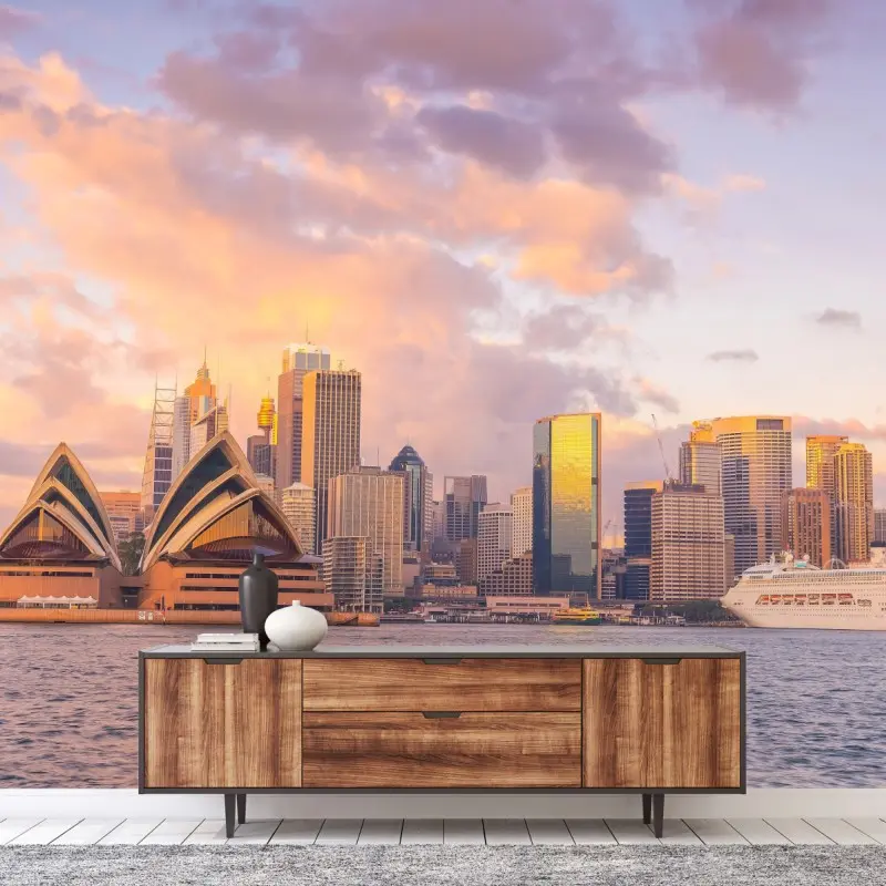 Fototapete panorama Sydney bei sonnenuntergang