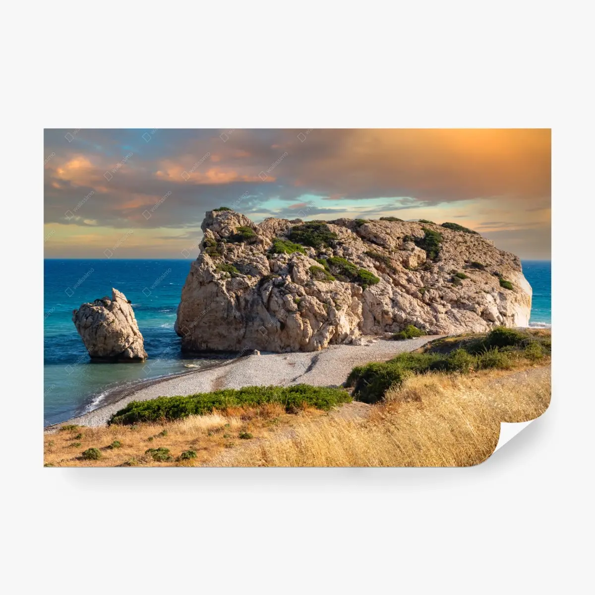 Fototapete fels von Aphrodite, Zypern türkis küste am Mittelmeer – Pixers®