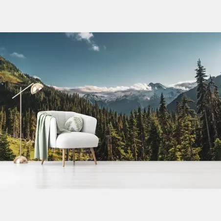 Fototapete majestätische alpine waldlandschaft – Pixers®