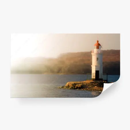 Fototapete leuchtturm im nebel am meer – Pixers®