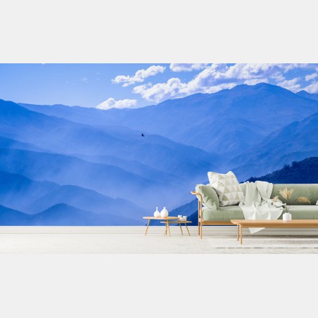Fototapete ruhige blaue bergschichten – Pixers®