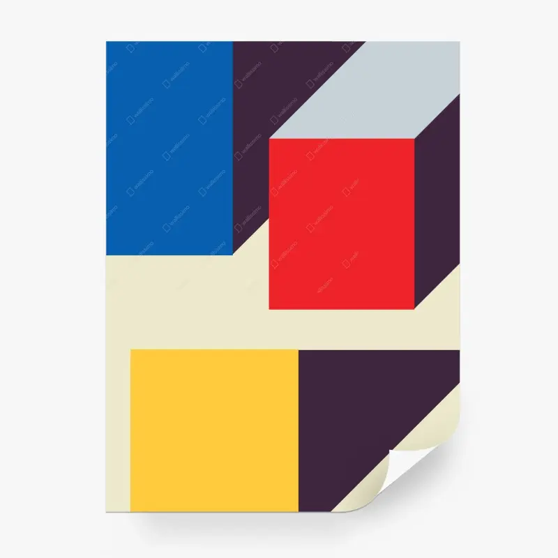 Fototapete geometrischer perspektivischer würfel
