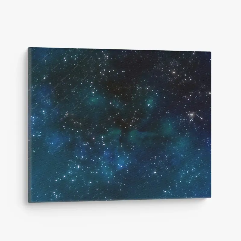 Leinwandbild blaue nebelwolke mit sternen