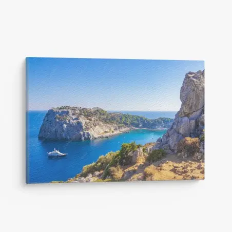Leinwandbild türkisfarbene bucht Anthony Quinn Bay, Rhodos – Pixers®