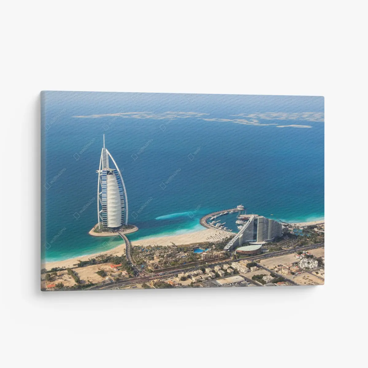 Leinwandbild Dubai Burj Al Arab über türkisfarbenem meer – Pixers®