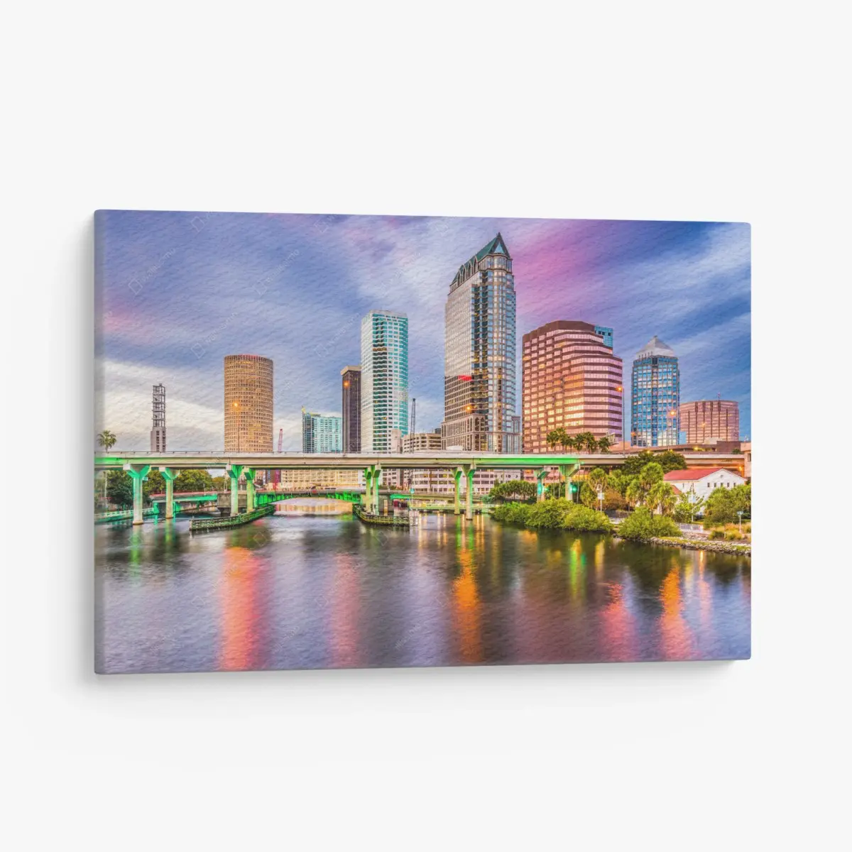Leinwandbild Tampa skyline über dem Hillsborough River – Pixers®
