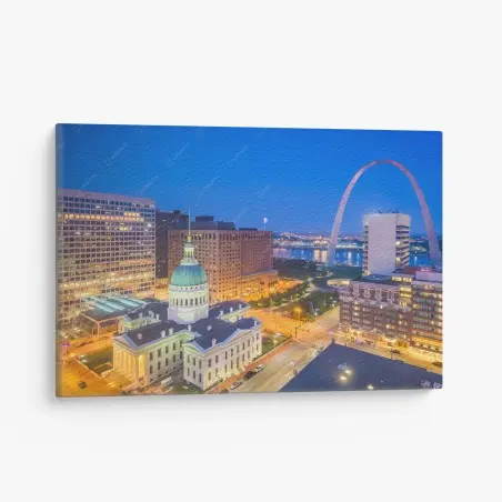 Leinwandbild St. Louis skyline bei dämmerung – Pixers®