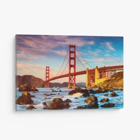 Leinwandbild Golden Gate Bridge bei sonnenuntergang – Pixers®