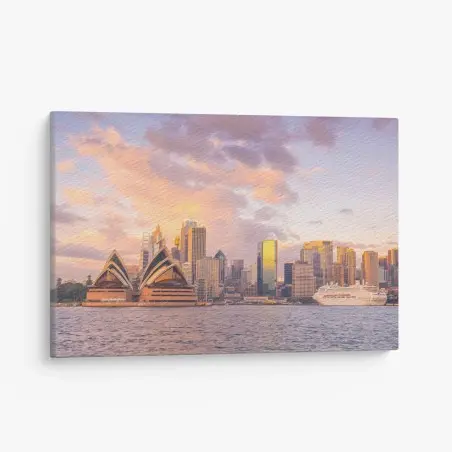 Leinwandbild panorama Sydney bei sonnenuntergang – Pixers®