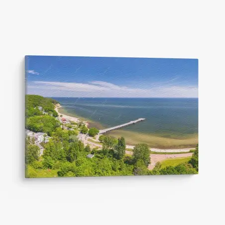 Leinwandbild Gdynia Orłowo strand und pier panorama – Pixers®
