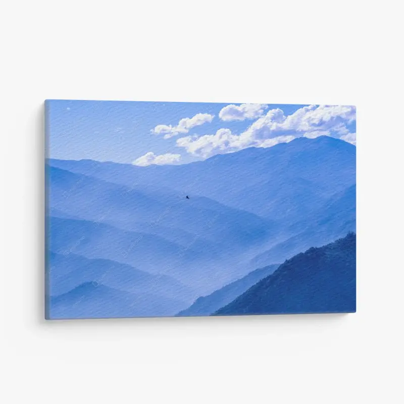 Leinwandbild ruhige blaue bergschichten