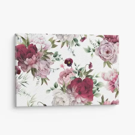 Leinwandbild aquarell pfingstrosen muster – Pixers®