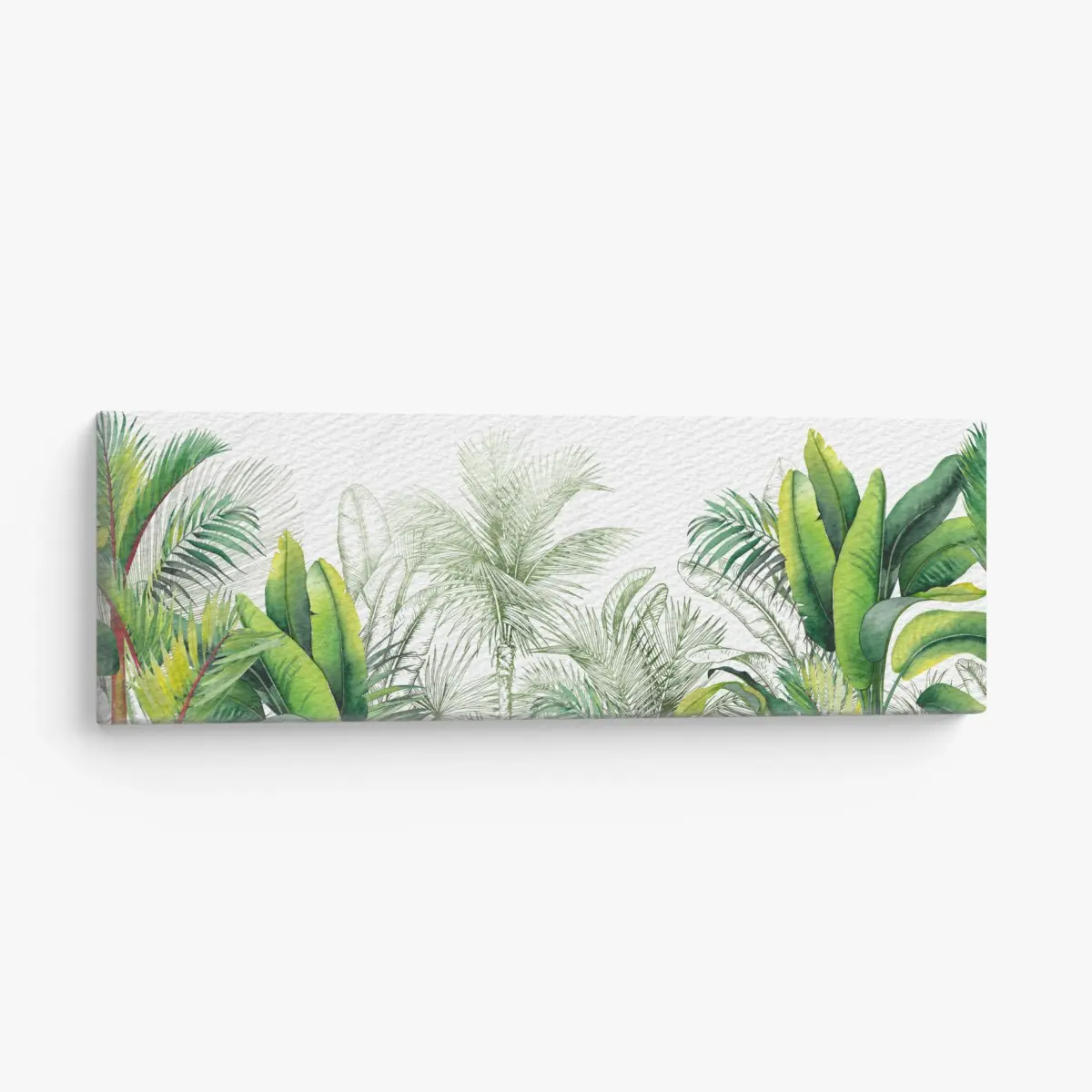 Leinwandbild üppiges tropisches aquarelllaub – Pixers®