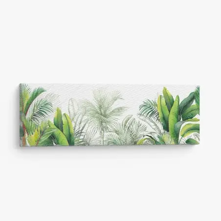 Leinwandbild üppiges tropisches aquarelllaub – Pixers®
