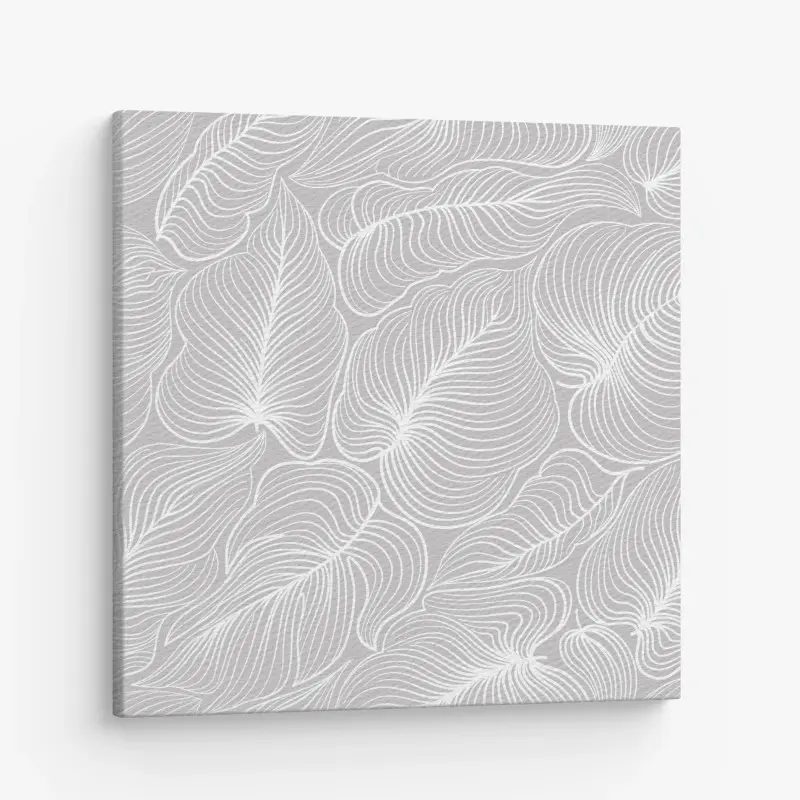 Leinwandbild elegantes retro blattlinienmuster