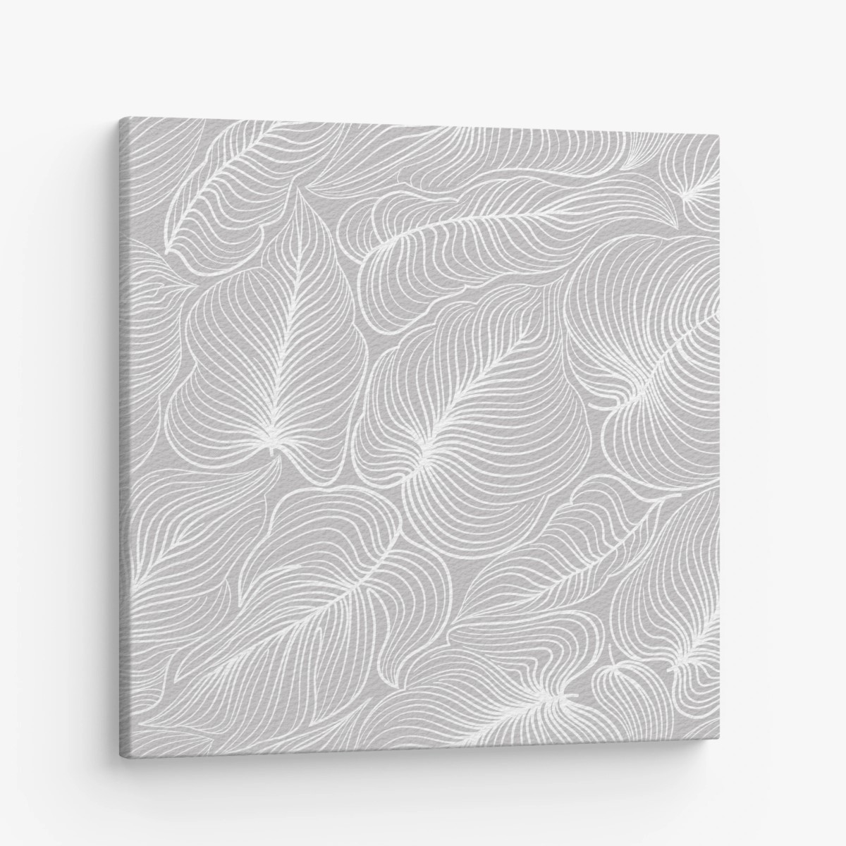 Leinwandbild elegantes retro blattlinienmuster – Pixers®