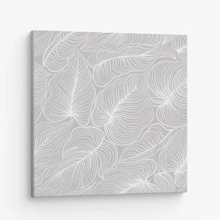 Leinwandbild elegantes retro blattlinienmuster – Pixers®