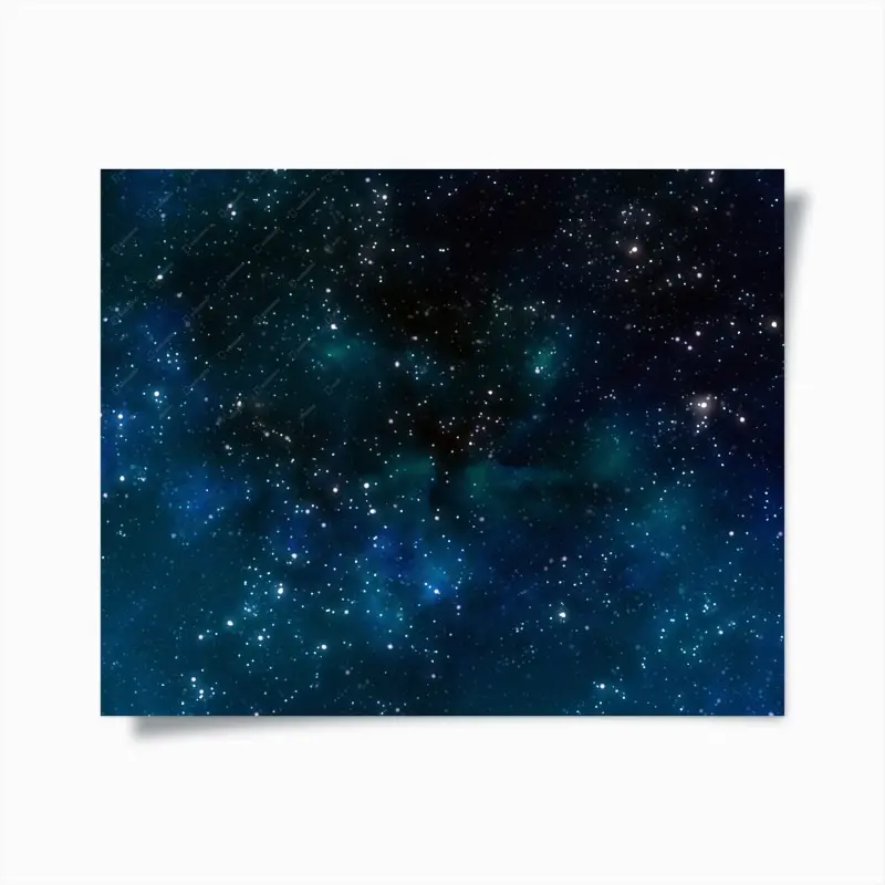 Poster blaue nebelwolke mit sternen