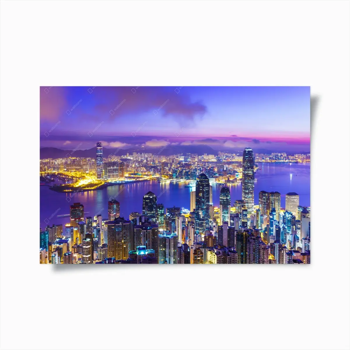 Poster Hong Kong skyline in der dämmerung – Pixers®