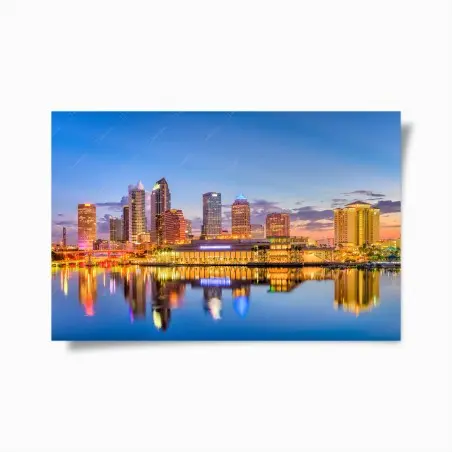 Poster Tampa skyline bei dämmerung – Pixers®