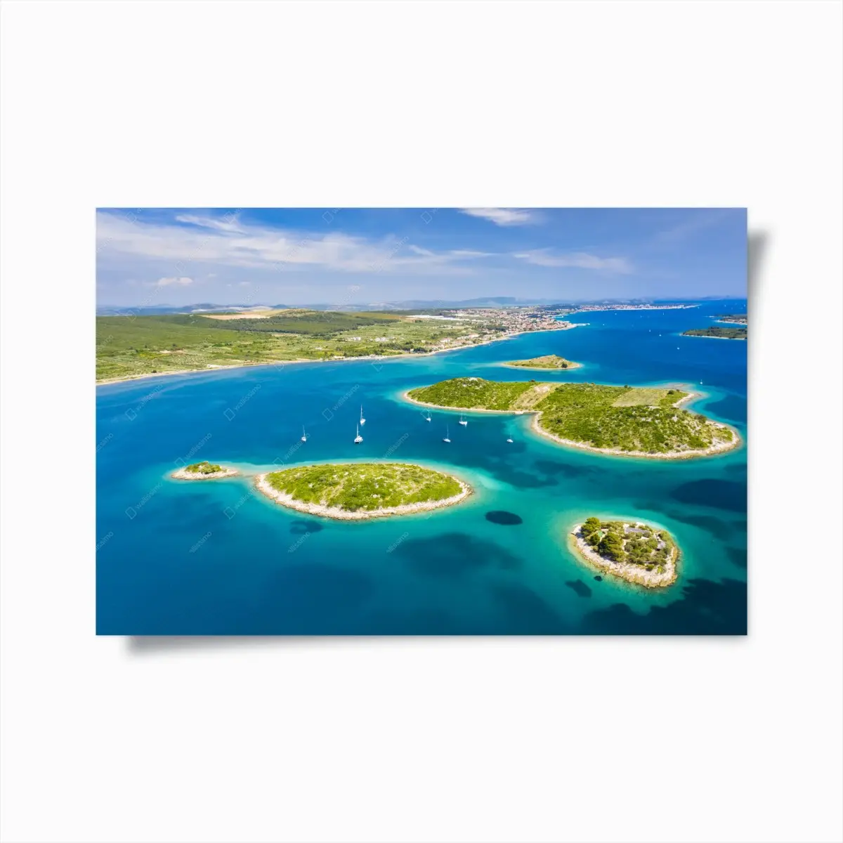 Poster türkisfarbene inseln luftaufnahme meereslandschaft – Pixers®