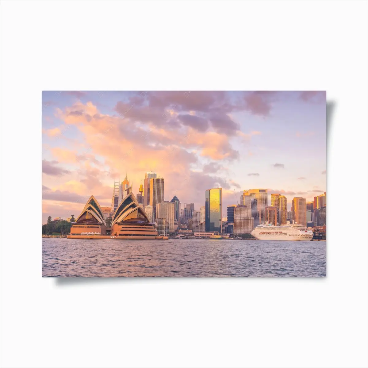 Poster panorama Sydney bei sonnenuntergang – Pixers®