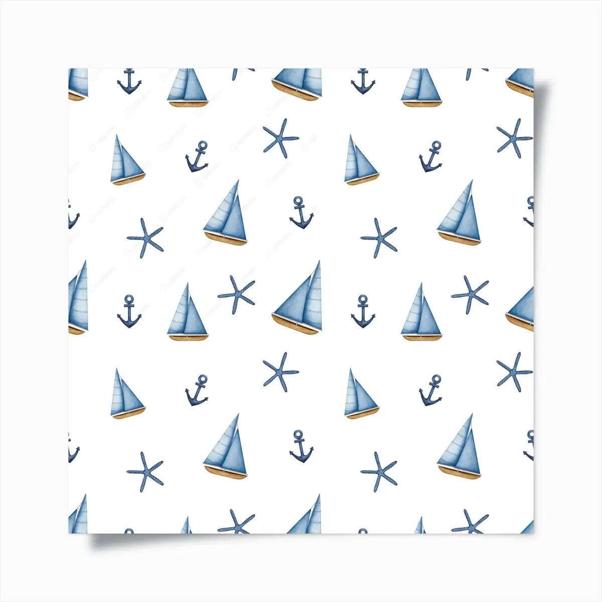 Poster aquarell maritimes segelmuster – Pixers®