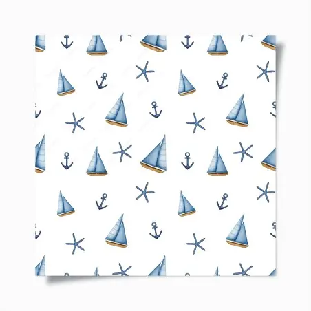 Poster aquarell maritimes segelmuster – Pixers®