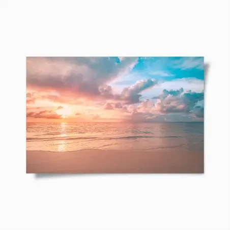 Poster sanfter pastellsonnenuntergang am strand – Pixers®