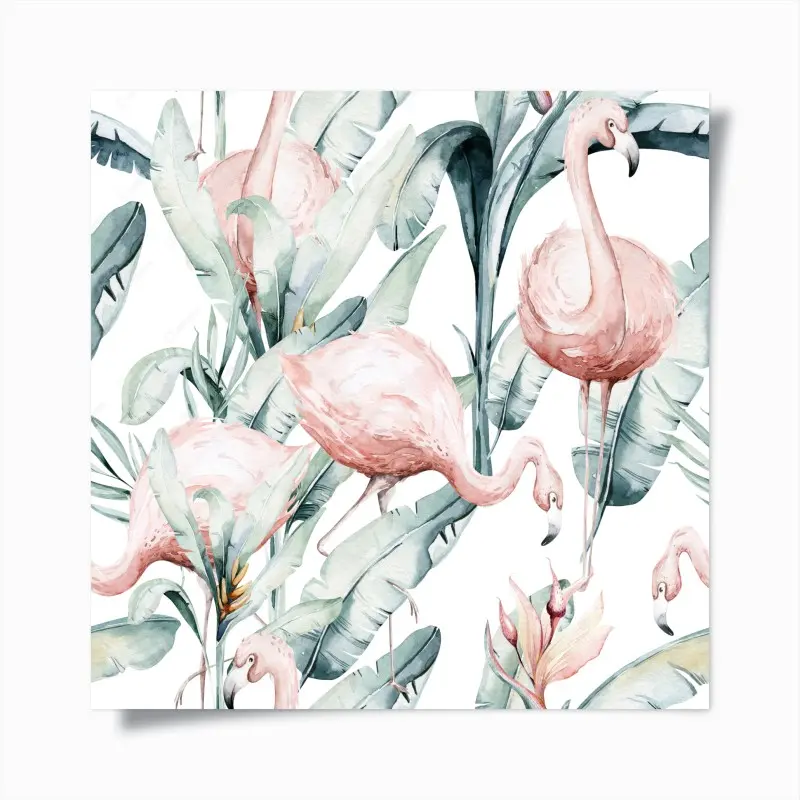 Poster aquarell flamingos tropisches muster