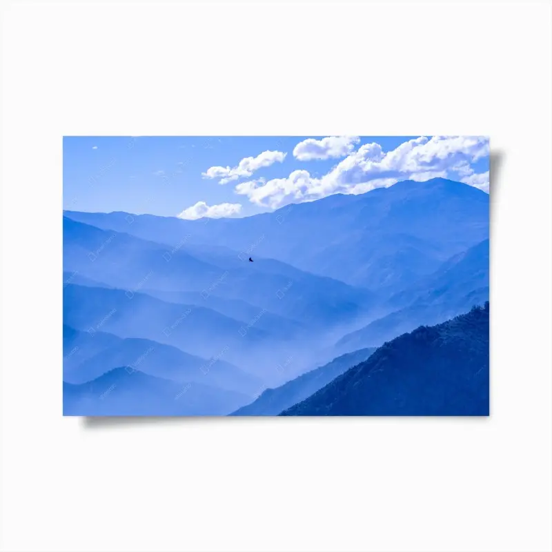 Poster ruhige blaue bergschichten