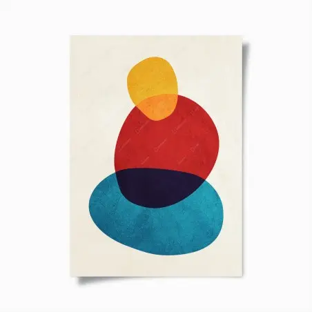 Poster bunte abstrakte geschichtete formen – Pixers®