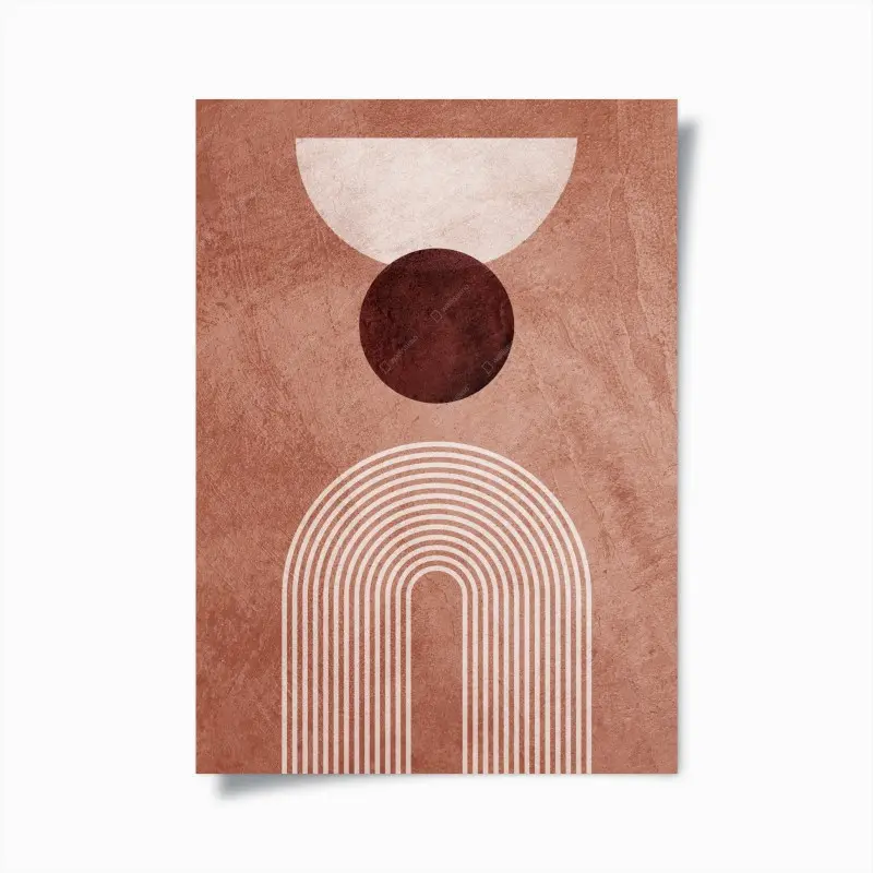 Poster erdige geometrische bogenkomposition