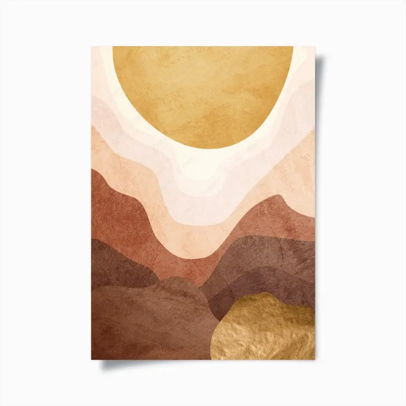 Poster goldene sonne über terrakottahügeln