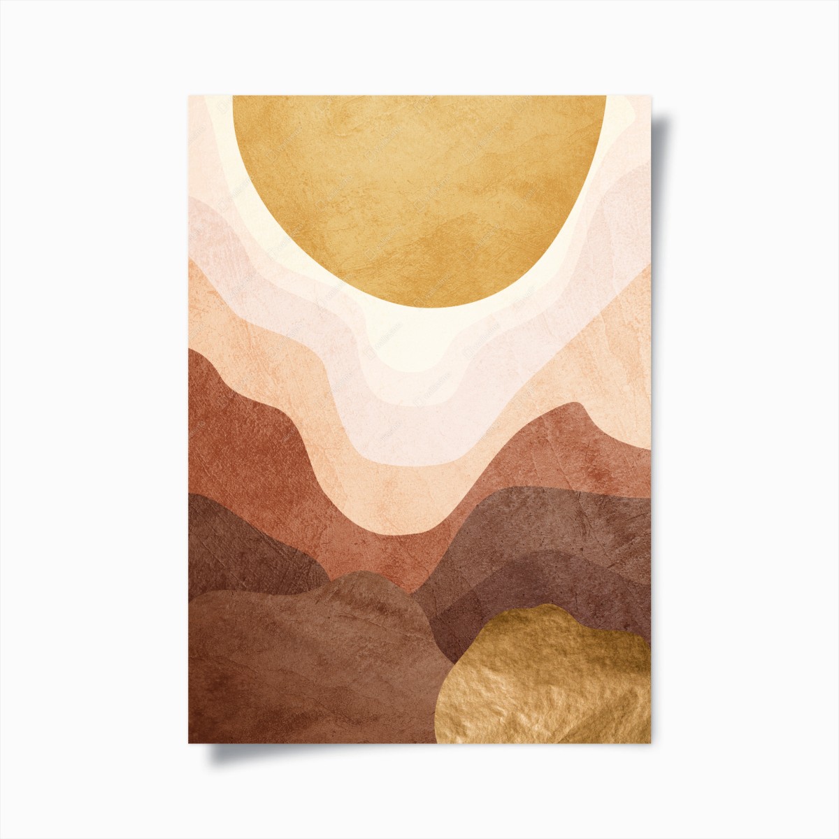 Poster goldene sonne über terrakottahügeln – Pixers®