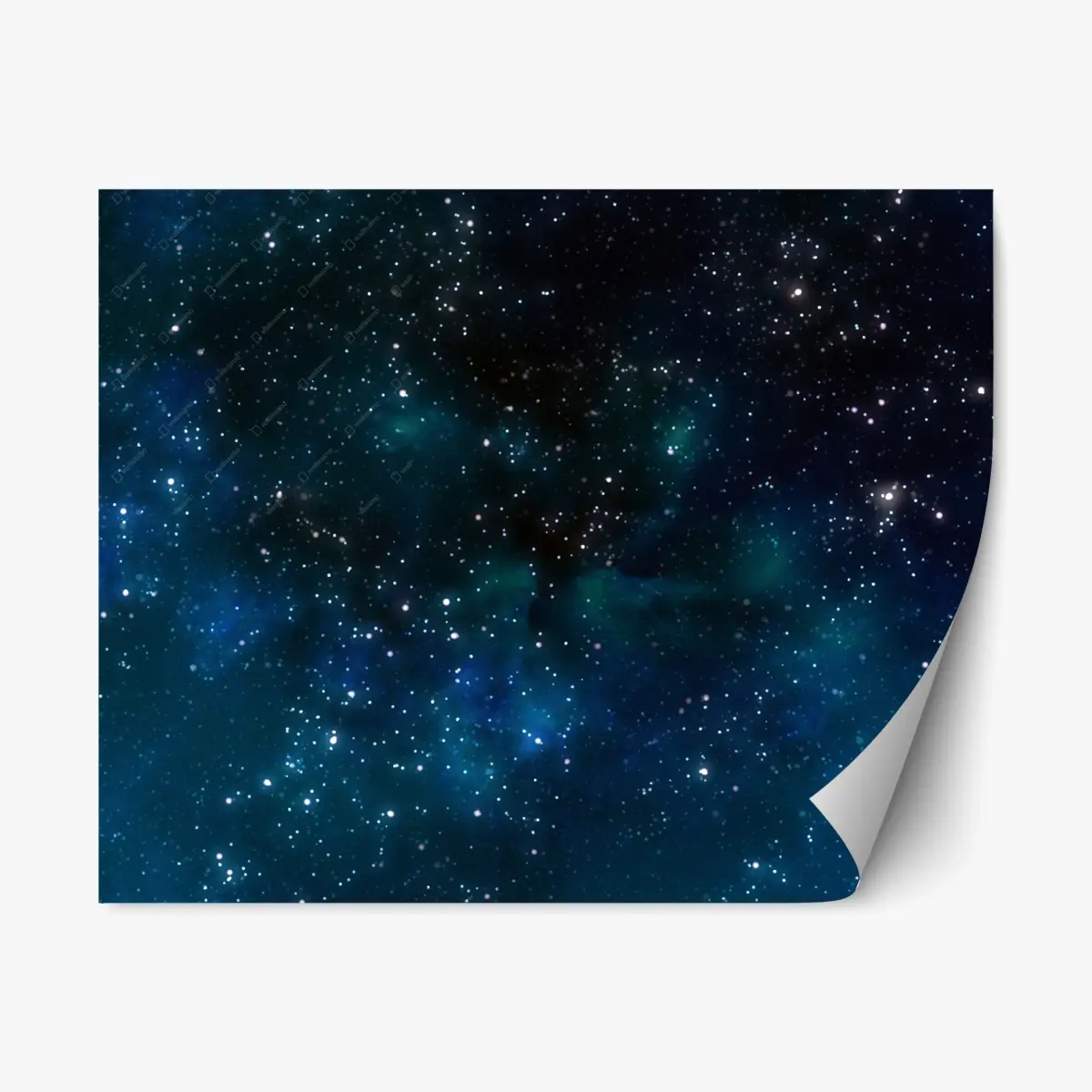 Repositionierbarer Aufkleber blaue nebelwolke mit sternen – Pixers®