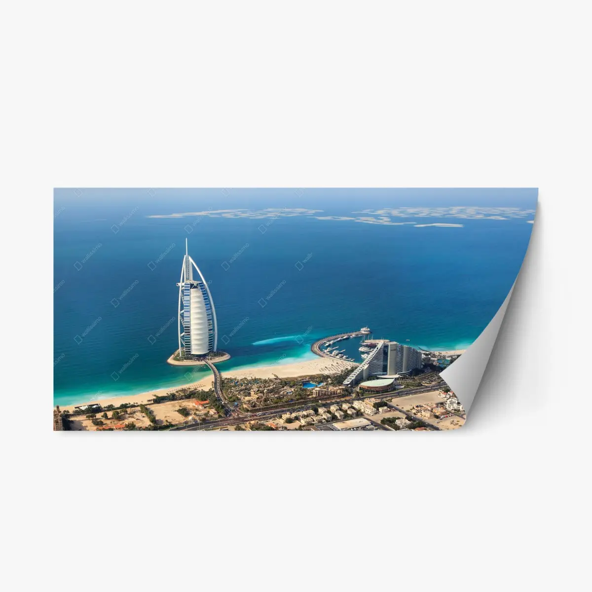 Repositionierbarer Aufkleber Dubai Burj Al Arab über türkisfarbenem meer – Pixers®
