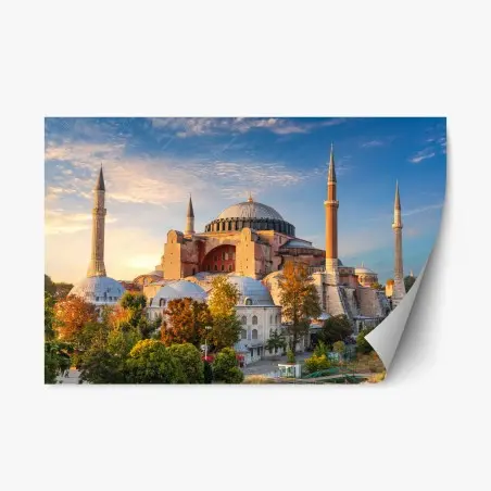 Repositionierbarer Aufkleber Hagia Sophia goldene stunde – Pixers®