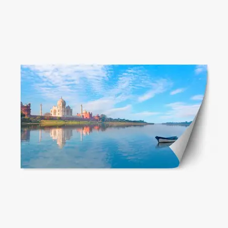Repositionierbarer Aufkleber Taj Mahal gespiegelt im morgenlicht – Pixers®