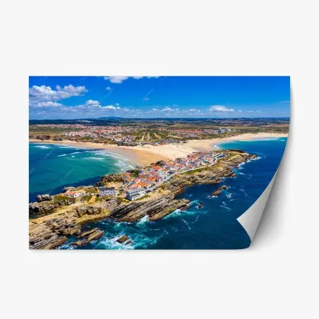 Repositionierbarer Aufkleber Baleal luftaufnahme der küste – Pixers®